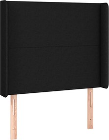 vidaXL Κρεβάτι Boxspring με Στρώμα Μαύρο 90x190 εκ.Υφασμάτινο