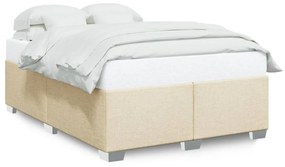 VidaXL Σκελετός Κρεβατιού Χωρίς Στρώμα Κρεμ 160x200 εκ. Υφασμάτινο