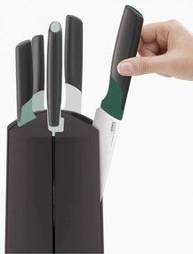 Σετ μαχαιριών Joseph Joseph Elevate 10541, Ιαπωνικό ατσάλι, Περιστρεφόμενη βάση, Χωρίς BPA, Μαύρο/Πράσινο