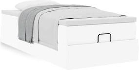 vidaXL Οθωμανικό κρεβάτι με στρώμα Λευκό 100x200cm Faux Leather