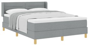 vidaXL Κρεβάτι Box Spring  με στρώμα σε ανοιχτό γκρι, 140 x 190 εκ, ύφασμα.