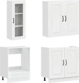 vidaXL Μονάδα κουζίνας KALMAR 8 pcs Γυαλιστερό Λευκό
