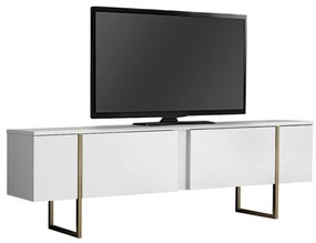 Έπιπλο τηλεόρασης Luxe Megapap χρώμα λευκό - χρυσό 180x30x50εκ.-GP052-0117,3