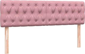 vidaXL Box Spring κρεβάτι με στρώμα ροζ 140x220 cm Βελούδινο