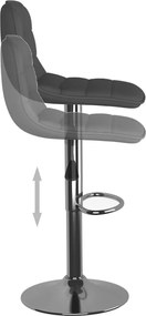 vidaXL Σκαμπό Μπαρ 2 τεμ. Σκούρο Γκρι Υφασμάτινα