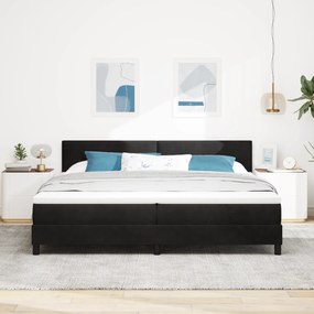 vidaXL Κρεβάτι Box Spring με Στρώμα Μαύρο 200x200 εκ Βελούδο