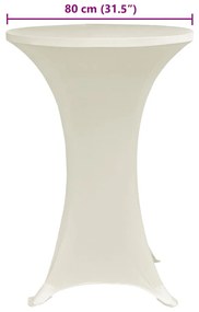 vidaXL Καλύμματα Τραπεζιού Ελαστικά 4 τεμ. Κρεμ Ø 80 εκ.