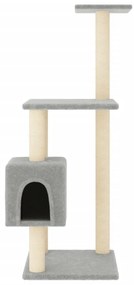 vidaXL Γατόδεντρο Aνοιχτό Γκρι 104 εκ. με Στύλους Ξυσίματος από Σιζάλ