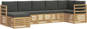 vidaXL Σειρά Καναπέ Εξωτερικού 7 pcs Άσπρο και Ανθρακί