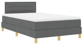 vidaXL Κρεβάτι box spring με στρώμα Σκούρο γκρι 120 x 190 cm ύφασμα