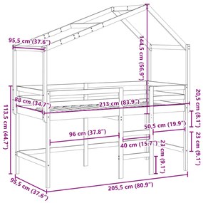 ΥΠΕΡΥΨ. ΚΡΕΒΑΤΙ ΛΕΥΚΟ 90X200 ΕΚ. ΜΑΣΙΦ ΠΕΥΚΟ ΜΕ ΣΚΑΛΑ / ΟΡΟΦΗ 3282065