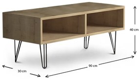 ΕΠΙΠΛΟ ΤΗΛΕΟΡΑΣΗΣ FIONA MEGAPAP ΑΠΟ ΜΕΛΑΜΙΝΗ ΧΡΩΜΑ OAK 90X30X41ΕΚ.