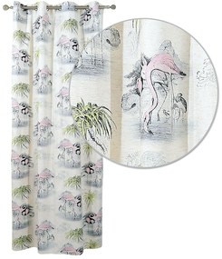 Κουρτίνα 2063 Με Τρουκς Pink-Grey Das Home 140X280 Πολυέστερ