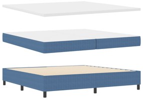 vidaXL Κρεβάτι με Σταθερό Στρώμα, Μπλε, 200x200 εκ, Ανθεκτικό Ύφασμα
