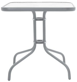Τραπέζι Watson μέταλλο γκρι-γυαλί 80x80x70εκ Υλικό: METAL-GLASS 130-000029