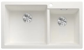 Blanco Pleon 9 Α White SILGRANIT™ PuraDur™ Γρανιτένιος Νεροχύτης Ένθετος με 2 Γούρνες 86x50cm