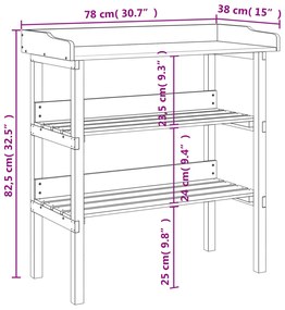 ΤΡΑΠΕΖΙ ΦΥΤΩΝ ΜΕ ΡΑΦΙΑ 78 X 38 X 82,5 ΕΚ. ΑΠΟ ΜΑΣΙΦ ΞΥΛΟ ΕΛΑΤΗΣ 156352