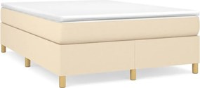 vidaXL Κρεβάτι Boxspring με Στρώμα Κρεμ 140x200 εκ. Υφασμάτινο