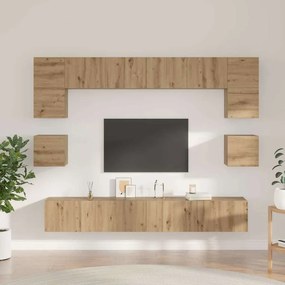 vidaXL Σετ επίπλου τηλεόρασης 8 pcs artisan δρυς 100 x 30 x 30 cm
