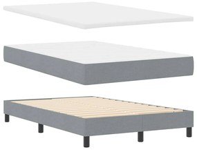 vidaXL Κρεβάτι box spring με στρώμα Ανοιχτό γκρι 120 x 190 cm ύφασμα