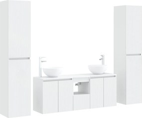 vidaXL Σετ Επίπλων Μπάνιου 5 τμχ. Λευκό 33 x 34,5 x 160 εκ