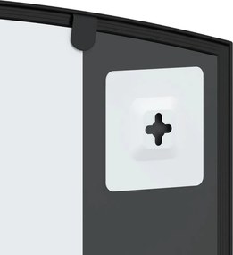 vidaXL Καθρέφτης Τοίχου Αψίδα Μαύρος 60x30 εκ. από Σίδερο