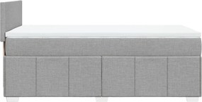 vidaXL Κρεβάτι Boxspring με Στρώμα Ανοιχτό Γκρι 90x190 εκ. Υφασμάτινο