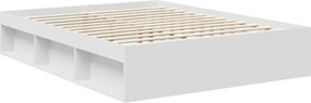 vidaXL Σκελετός Κρεβατιού Λευκό 150 x 200 cm Επεξεργασμένο ξύλο