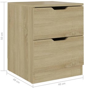 vidaXL Κομοδίνο Χρώμα Sonoma Δρυς 40 x 40 x 50 εκ. από Μοριοσανίδα