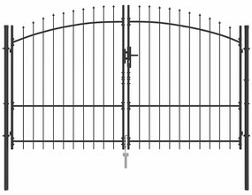 VidaXL Διπλή Πύλη CORONA 299,5 x 224,5 εκ. Κλειδώσιμο Ατσάλι Γκρι