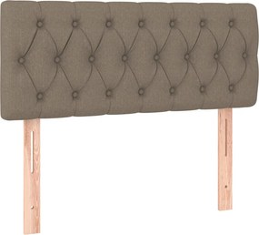 vidaXL Κρεβάτι Boxspring με Στρώμα Taupe 90x200 εκ. Υφασμάτινο
