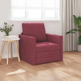 vidaXL Καναπέ-Κρεβάτι Δαπέδου Μπορντό 74 x 77 x 81 εκ. ύφασμα
