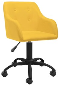vidaXL Καρέκλα Τραπεζαρίας Περιστρεφόμενη Κίτρινη Υφασμάτινη