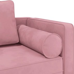 vidaXL Ανάκλιντρο Ροζ Υφασμάτινο με Βελούδινο