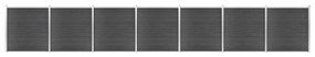 Σετ Πάνελ Περίφραξης Μαύρο 1218 x 186 εκ. από WPC - Μαύρο