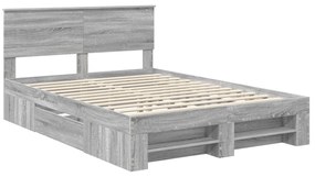 vidaXL Σκελετός Κρεβατιού με κεφαλάρι Γκρίζο Σονομα 160 x 200 cm