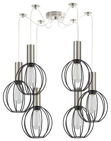 Φωτιστικό Οροφής Adept Tube 77-8443 55x55x300cm 6xE27 60W Nickel-Black Homelighting