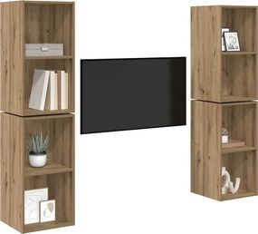 vidaXL Σετ επίπλου τηλεόρασης 4 pcs Artisan Oak Επεξεργασμένο ξύλο