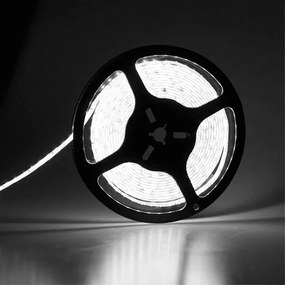 Led ταινία 5m ισχύος 16W 12VDC ψυχρό λευκό φως IP65 αδιάβροχη εύκαμπτη και αυτοκόλλητη