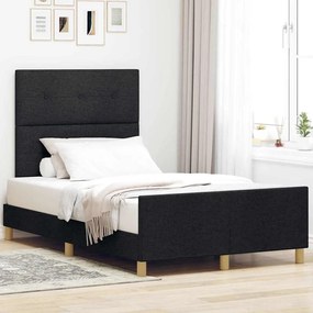 vidaXL Κρεβάτι Μαύρο 120x200 εκ. Ύφασμα