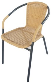 Πολυθρόνα ArteLibre Rattan Mercury Μπεζ/Μαύρο 54x61x73cm