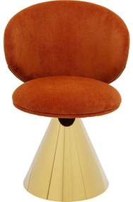 Καρέκλα Ria Βελούδο Πορτοκαλί 60x56x82εκ. - Πορτοκαλί