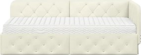 vidaXL Κρεβάτι Γωνίας Κρεμ 80 x 200 cm Βελούδο