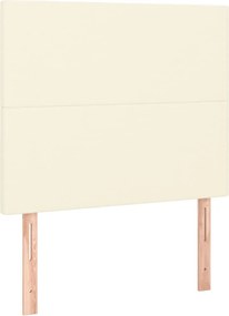 vidaXL Κρεβάτι Boxspring με Στρώμα Κρεμ 100x200εκ. από Συνθετικό Δέρμα