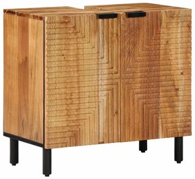 vidaXL Σετ Επίπλων Μπάνιου με συρτάρι 4 pcs Καφέ Μασίφ ξύλο ακακίας