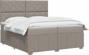 vidaXL Κρεβάτι box spring με στρώμα Taupe 200 x 200 cm Ύφασμα