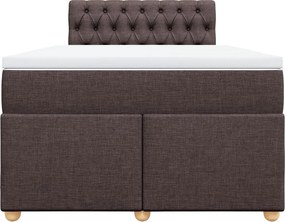 vidaXL Κρεβάτι Boxspring με Στρώμα Σκούρο Καφέ 120x190 εκ Υφασμάτινο