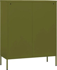 vidaXL Ντουλάπι Αποθήκευσης Πράσινο Λαδί 80x35x101,5 εκ. από Ατσάλι