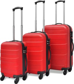vidaXL Σετ Βαλιτσών Καμπίνας Τροχήλατες 3 Τεμ. Κόκκινες 45,5/55/66 εκ.