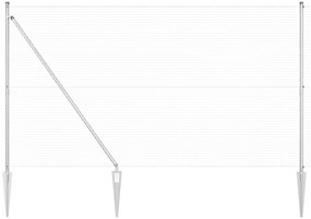 vidaXL Φράχτης με Στήλες. Ασημί 1.6 x 10 m Ατσάλι